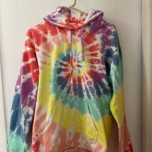 Ivory Ella Red and Purple Tie-Dye Hoodie